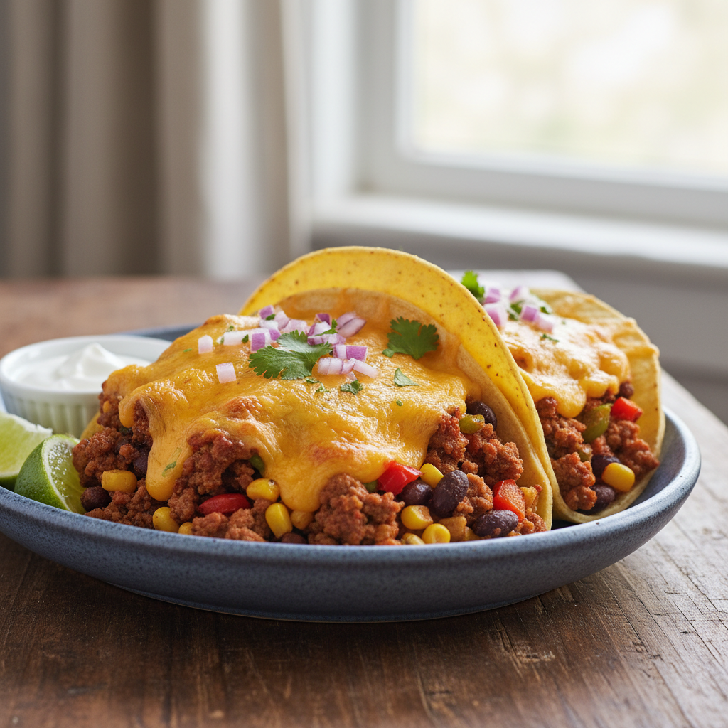 Casserole de boeuf haché style tacos