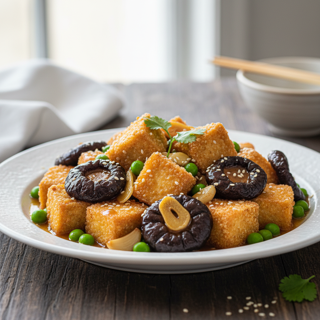 Champignons chinois au tofu sauté