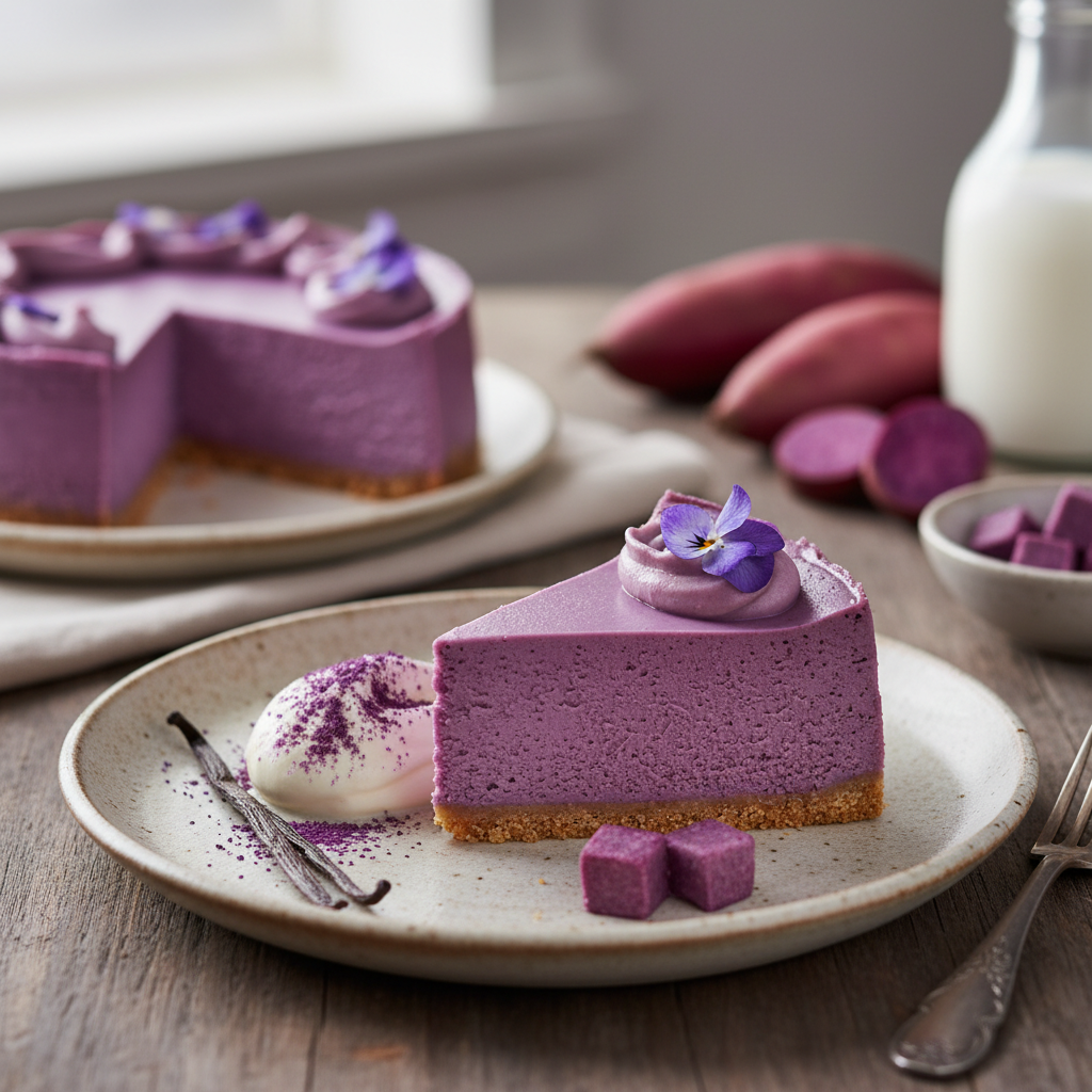 Cheesecake patate douce violette