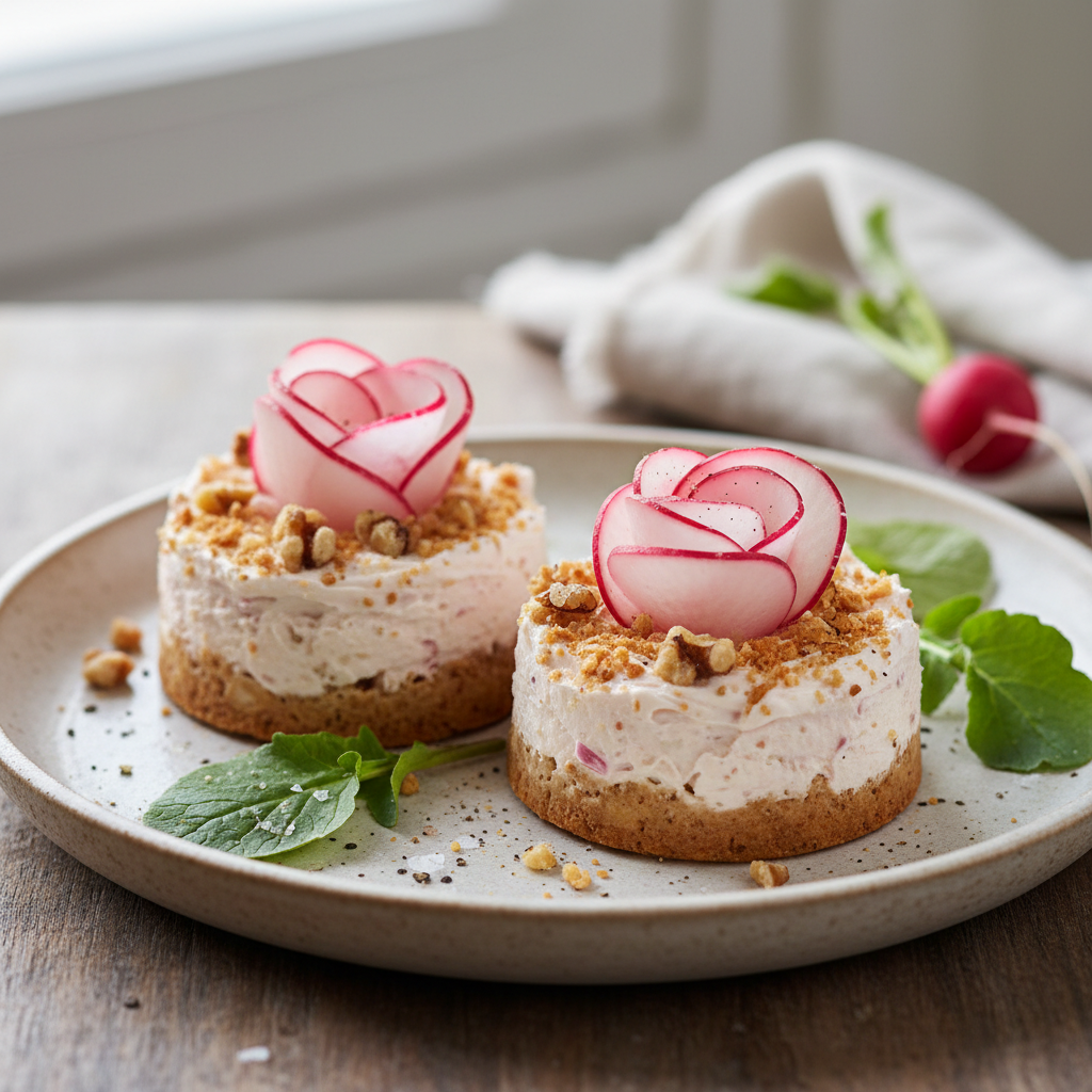 Cheesecakes de radis roses