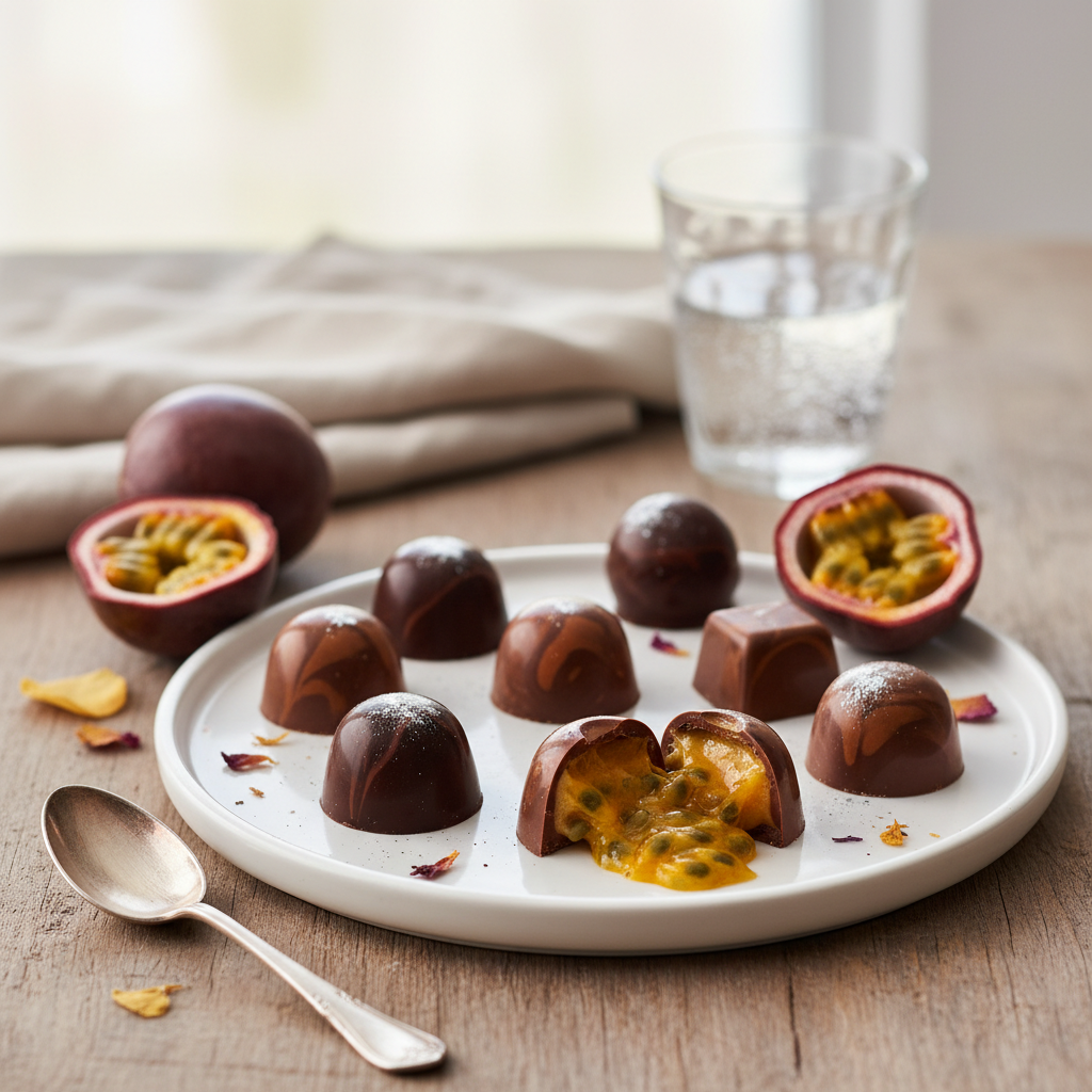 Chocolats moulés aux fruits de la Passion