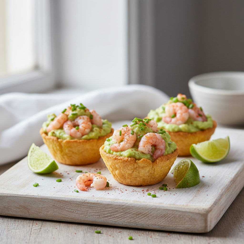 Coupelles de crevettes et avocats