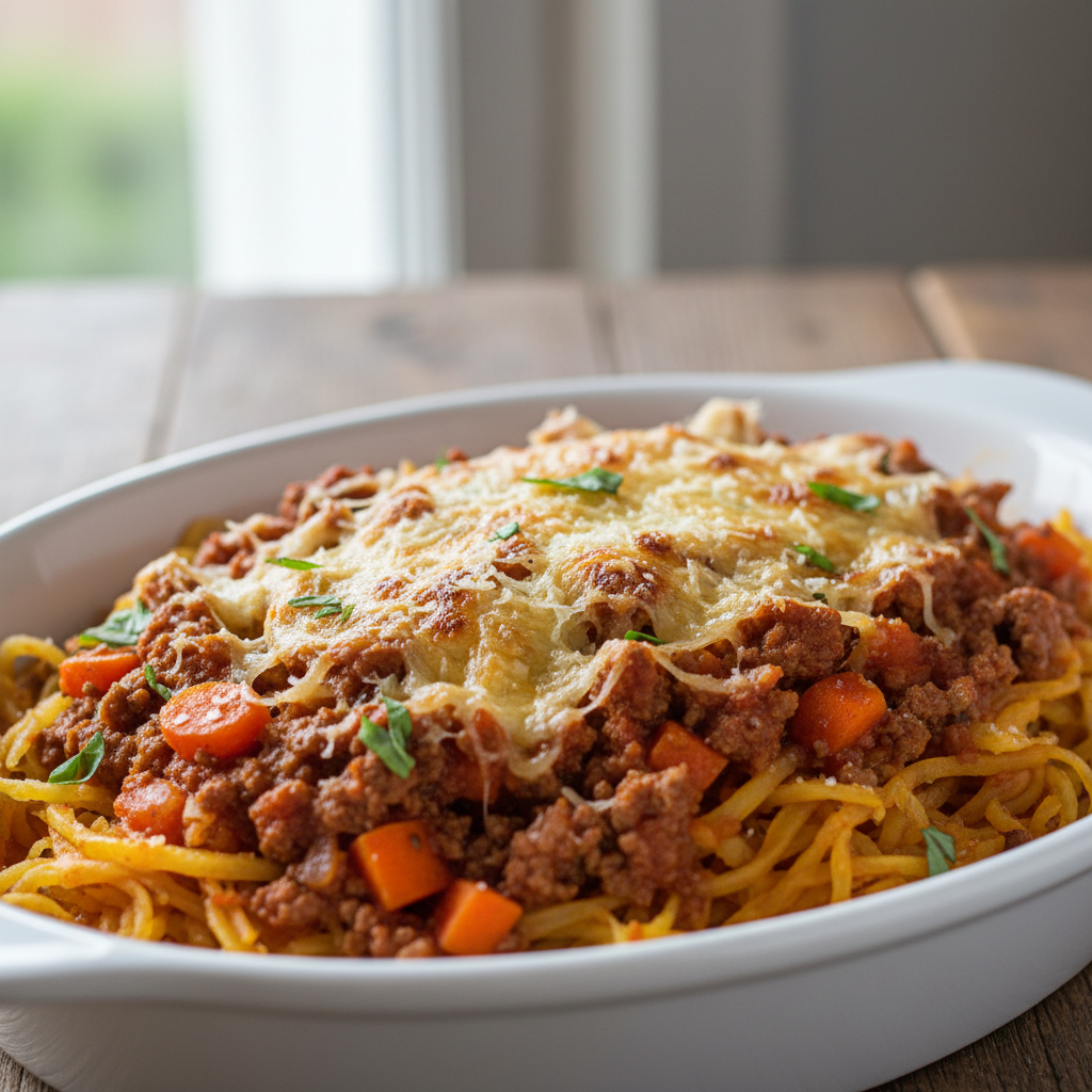 Courge spaghetti à la bolognaise