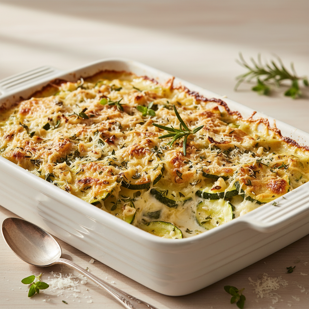 Courgettes gratinées au parmesan et herbes