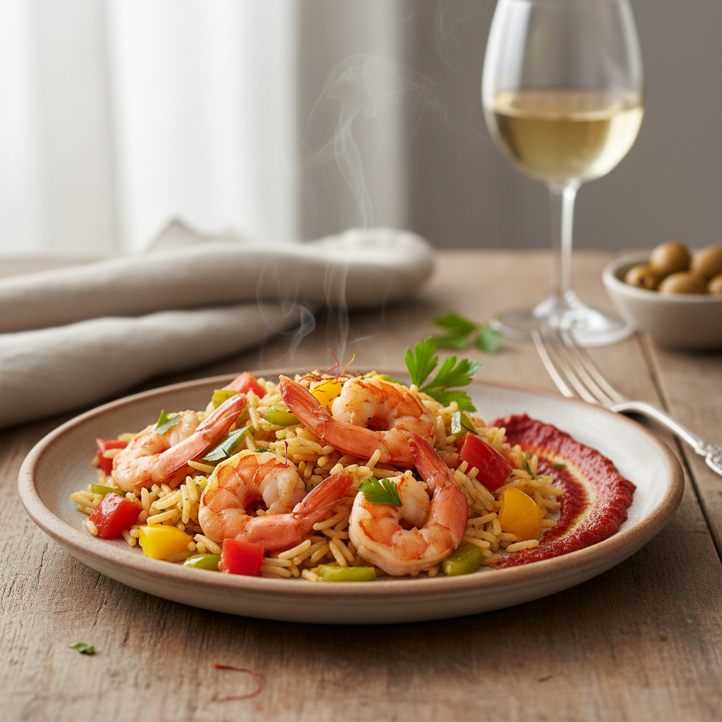 Crevettes au riz