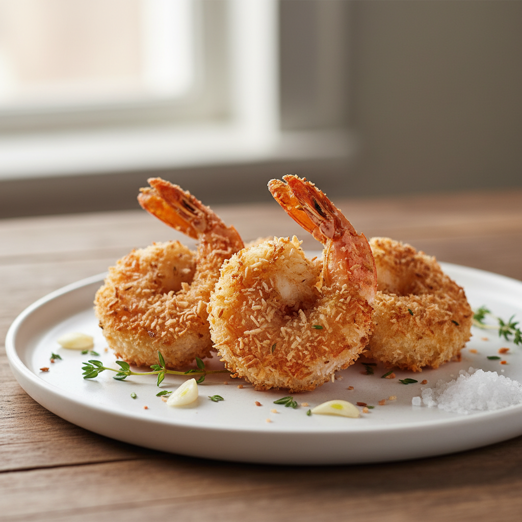 Crevettes pannées au coco rapé