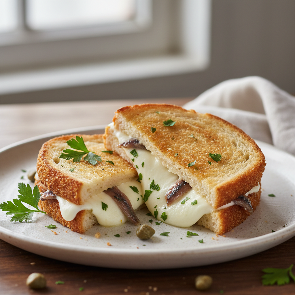 Croque-monsieur à la mozzarella de bufflonne