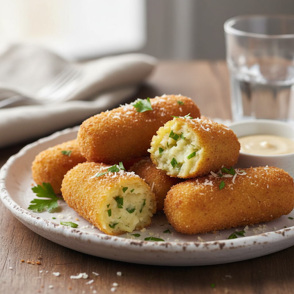 Croquettes de pommes de terre au pecorino et au persil