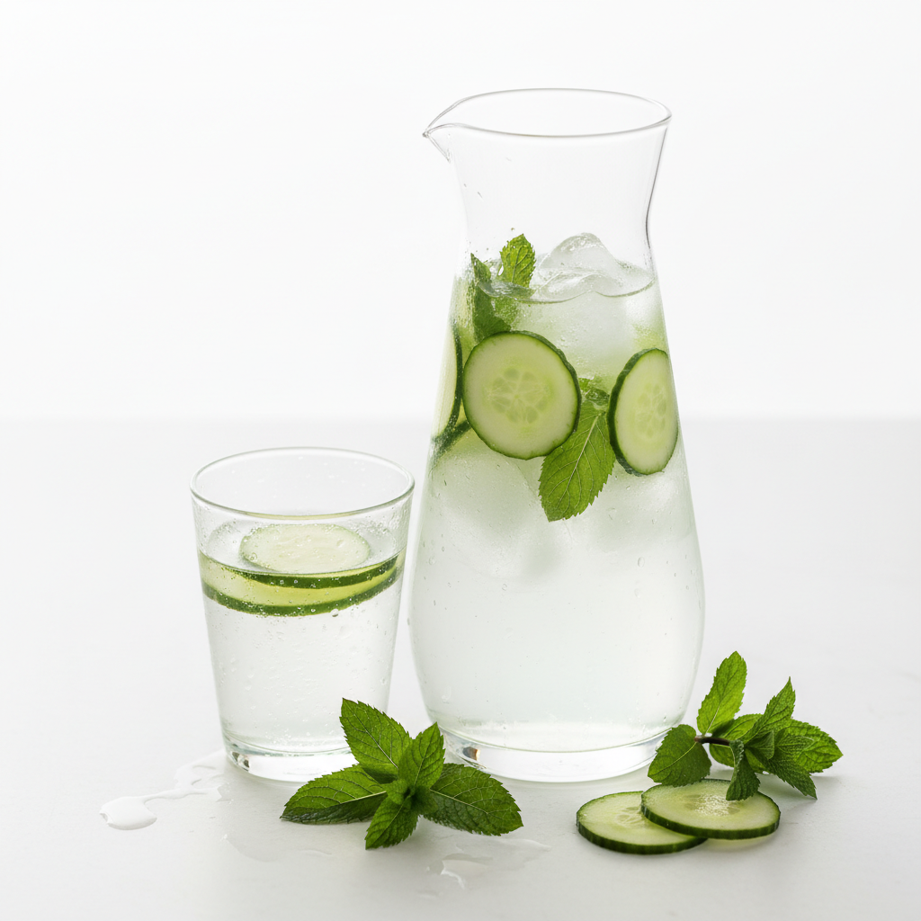 Eau infusée concombre-menthe