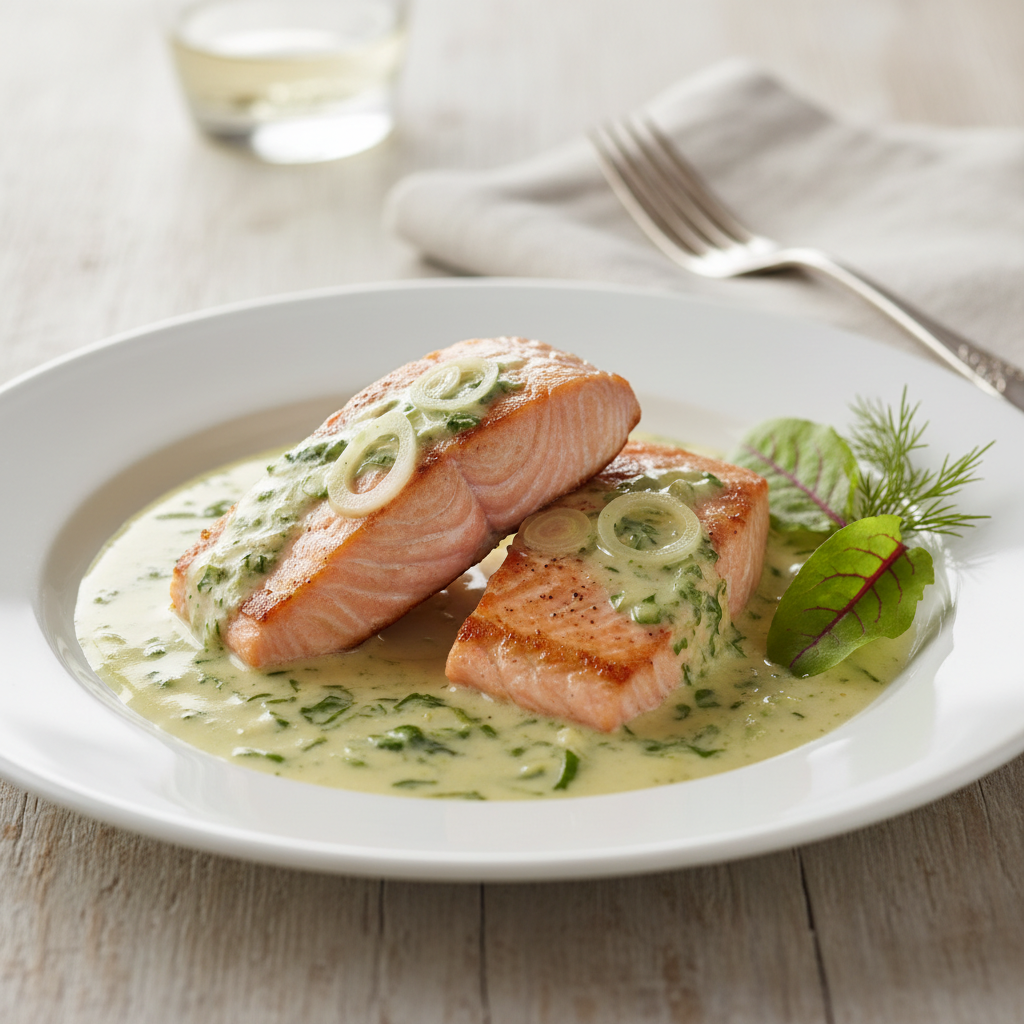Escalopes de saumon de la Loire à l’oseille
