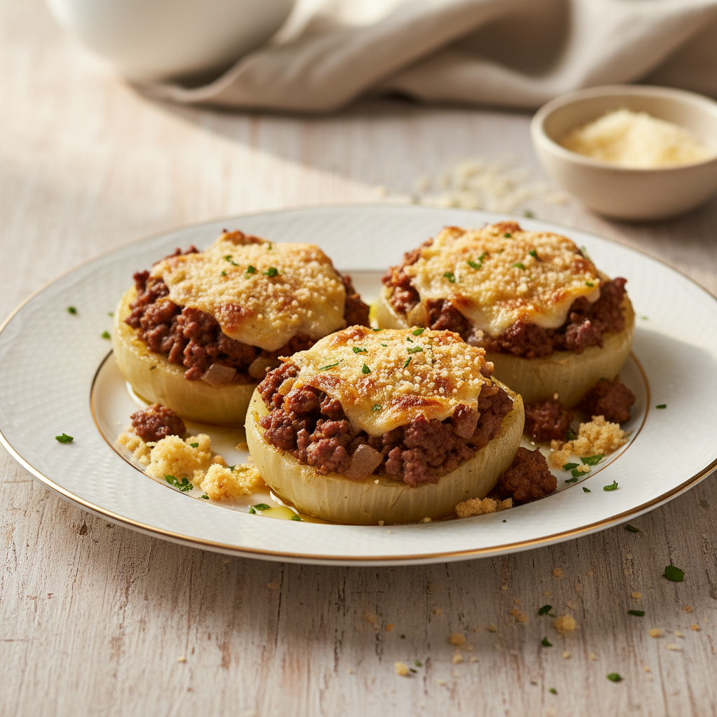 Fenouils gratinés farcis au boeuf