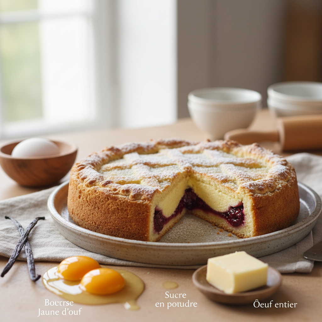 Gâteau basque aux cerises