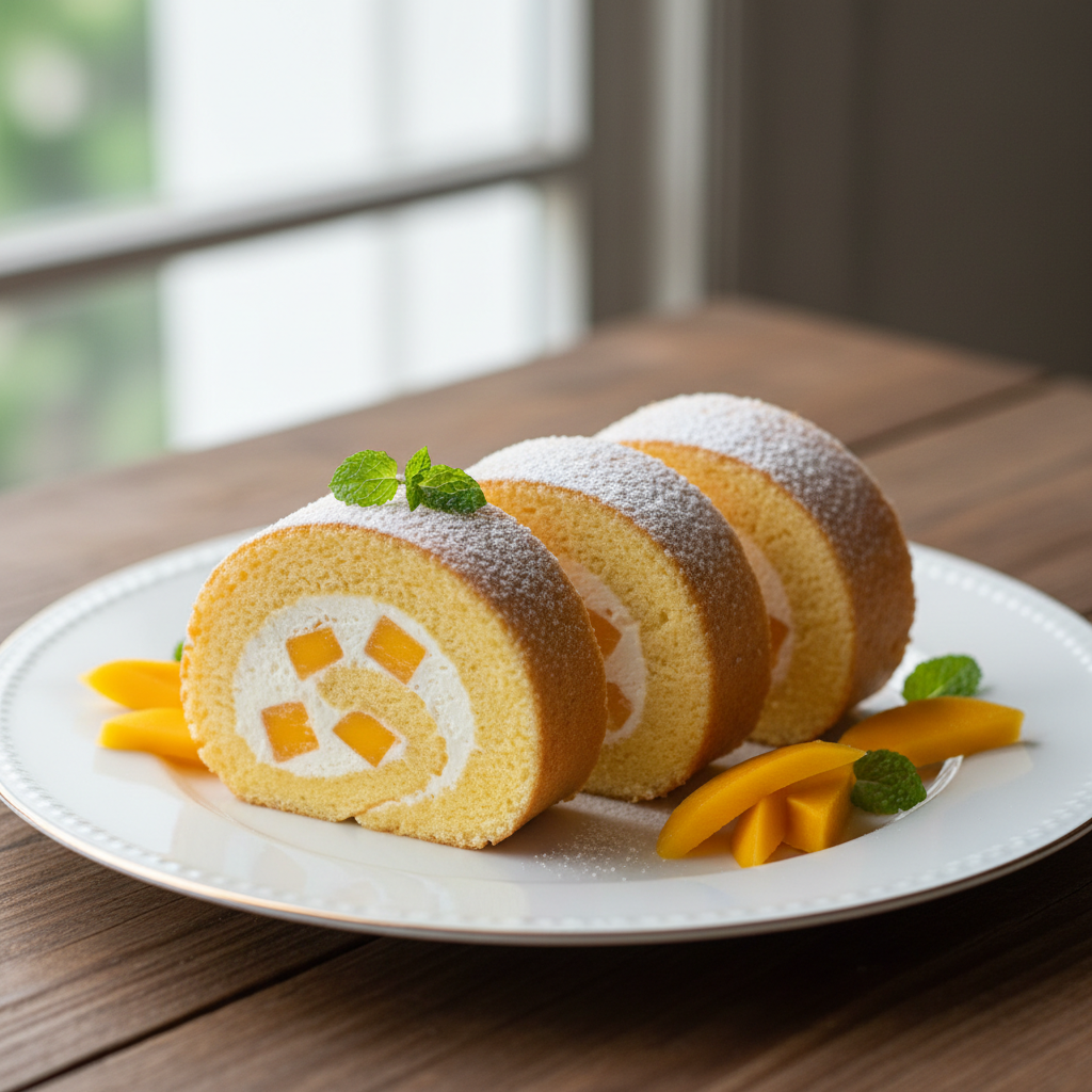 Gâteau roulé à la mangue Genki