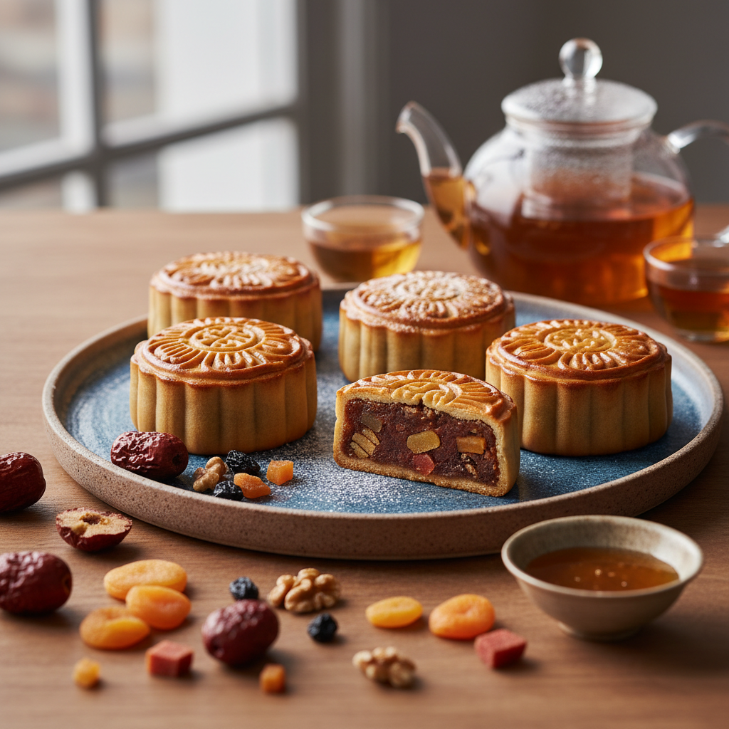 Gâteaux de lune à la pâte de jujube et aux fruits secs