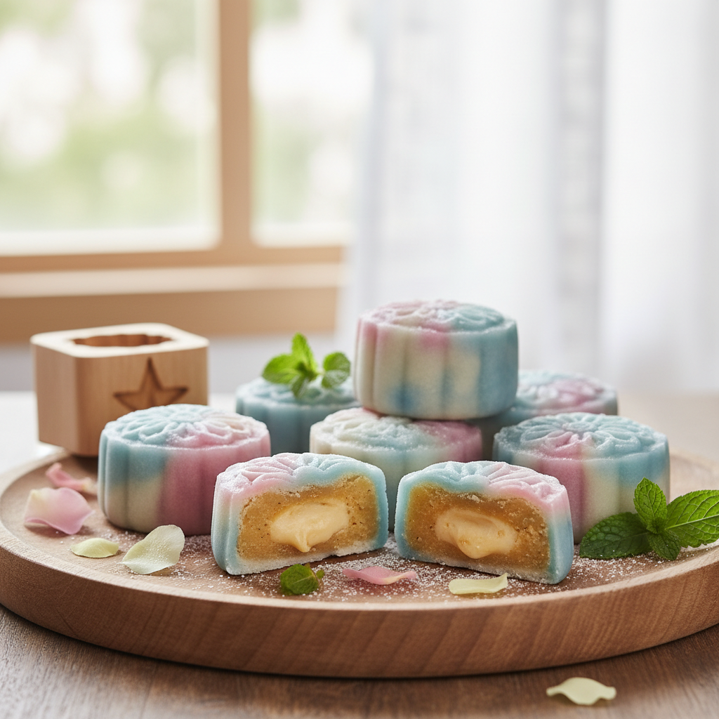 Gâteaux de lune en peau de neige (snowskin mooncakes)