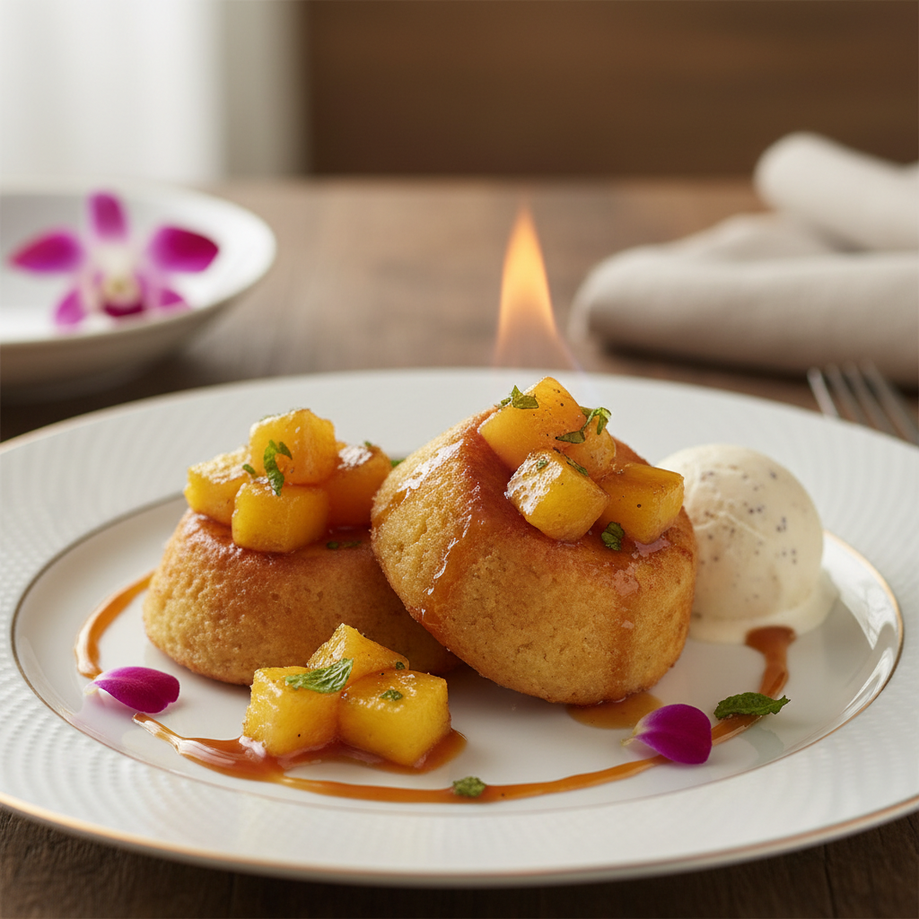 Gateaux ti son à l’ananas flambés