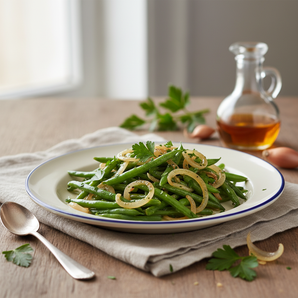 Haricots verts à la lyonnaise