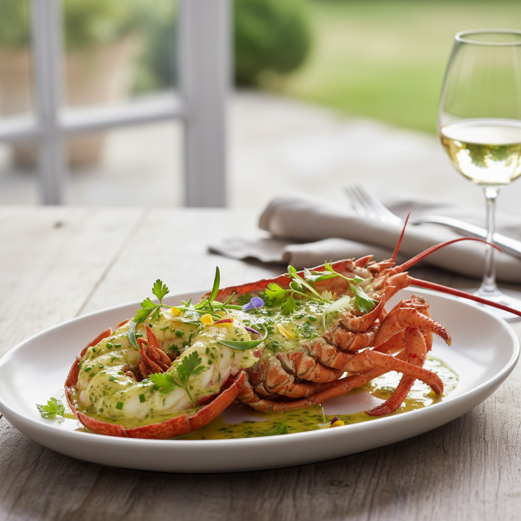 Homard au beurre d'herbes
