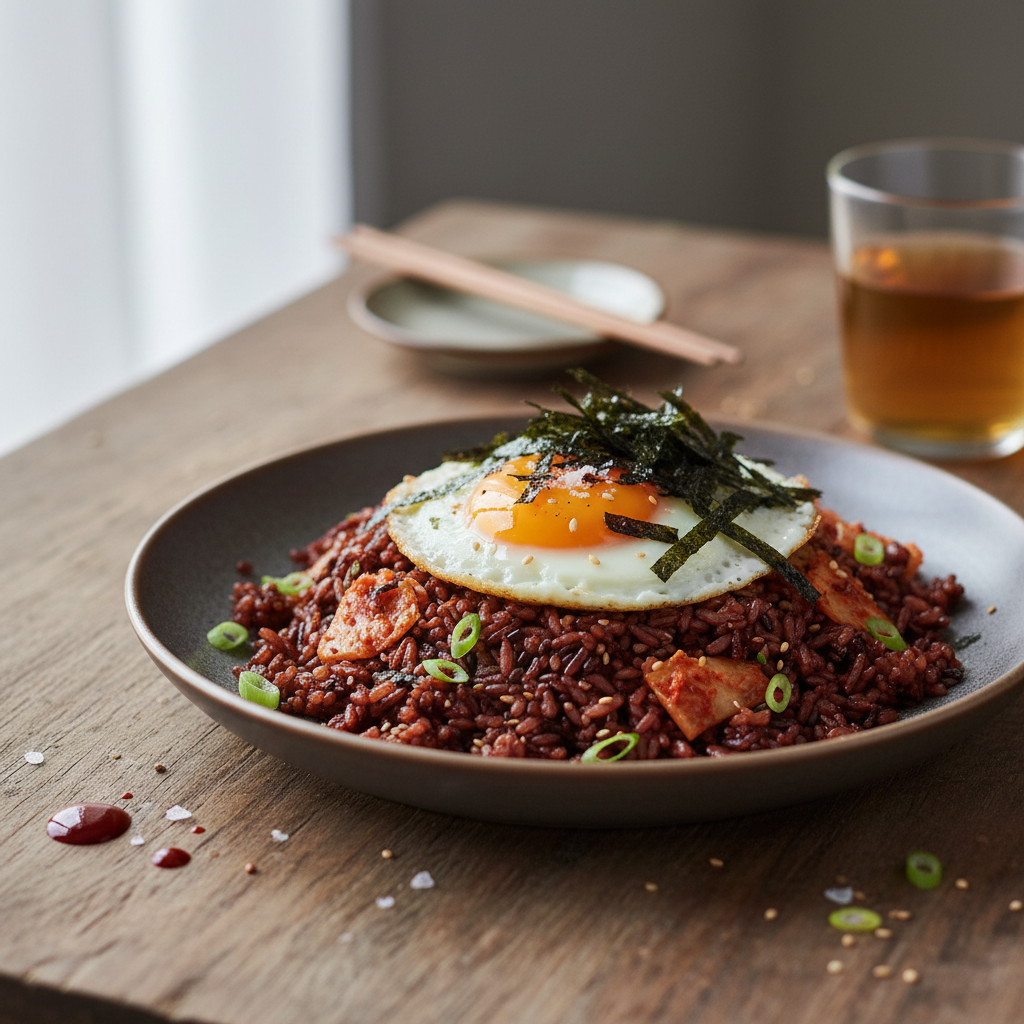 Kimchi bokkeumbap au riz noir