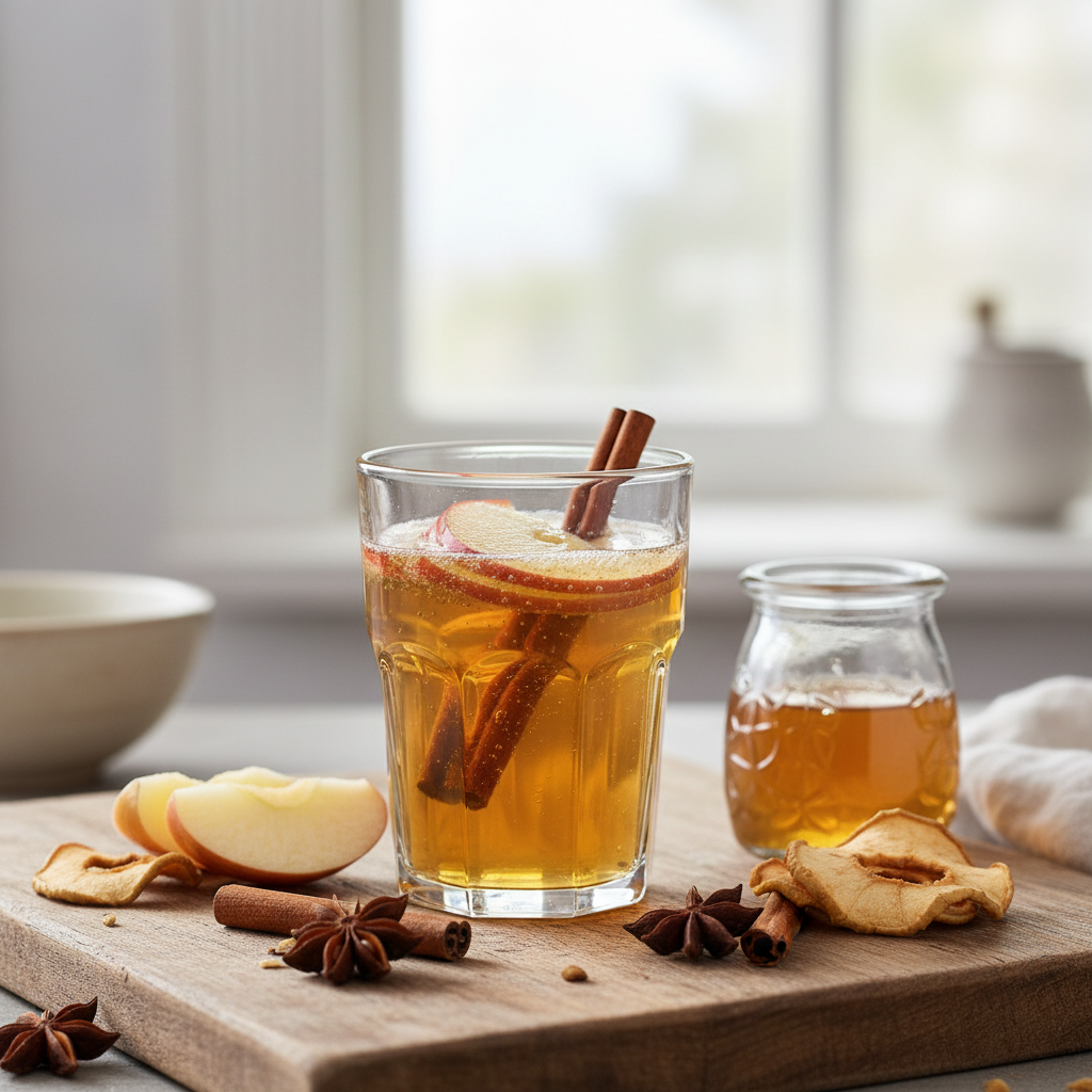 Kombucha à la pomme et à la cannelle