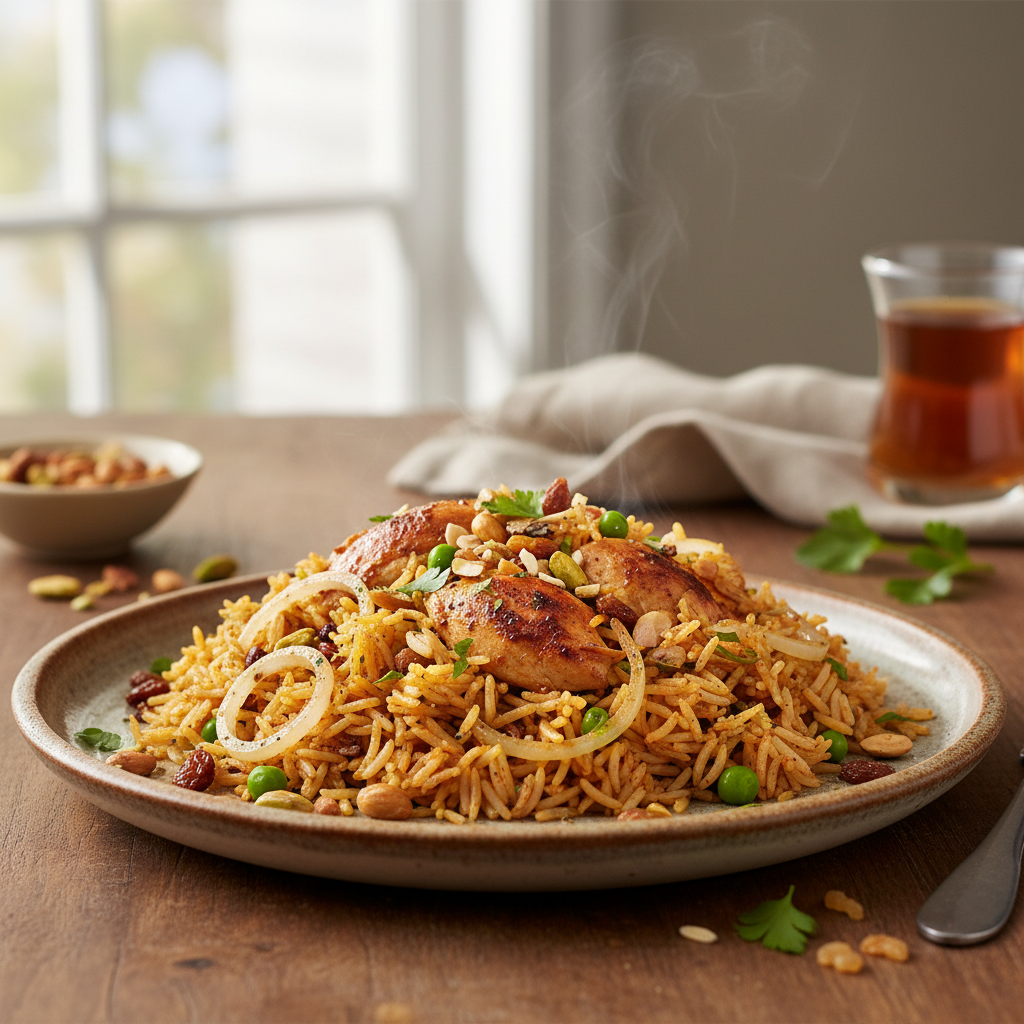 Le riz au poulet et aux 7 épices