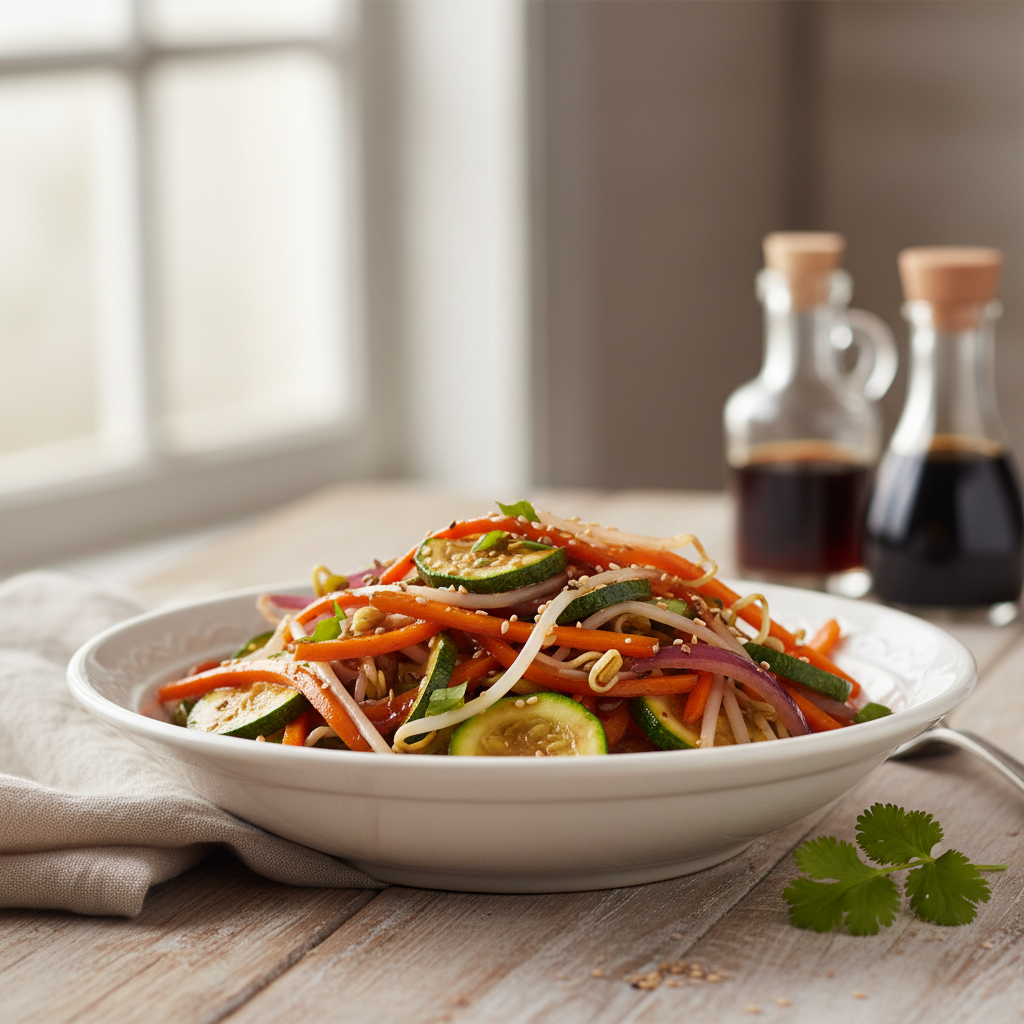 Légumes sautés au xérès et à la sauce de soja