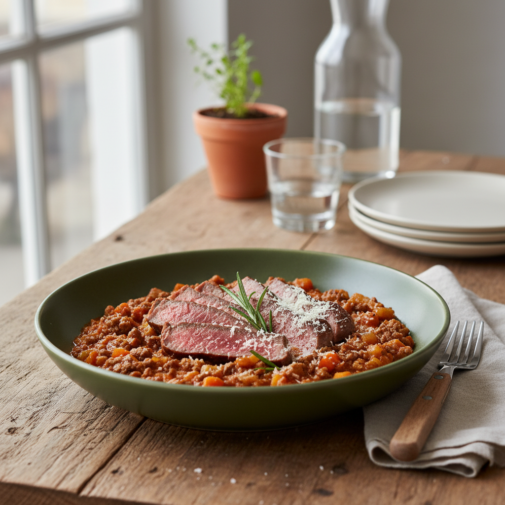 Mijoté de boeuf façon bolognaise