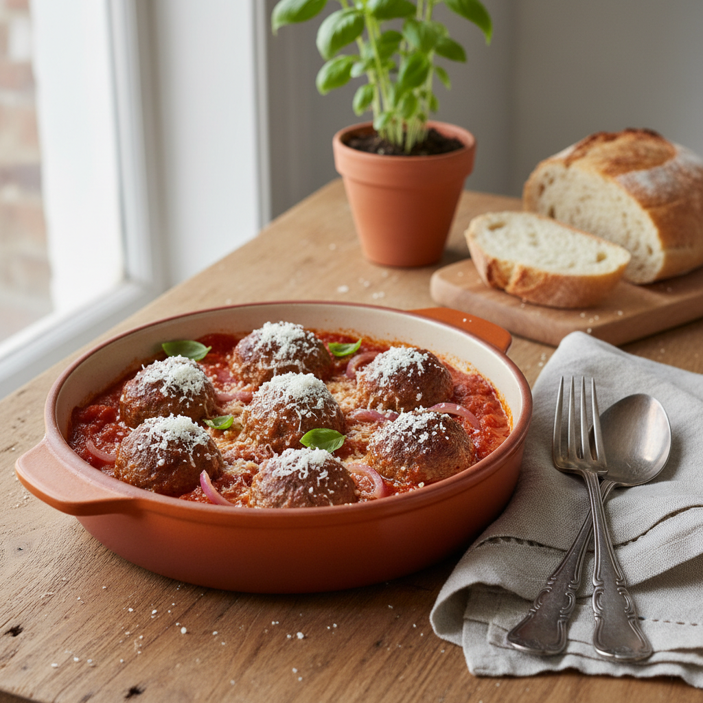 Mijoté de boulettes de boeuf à l'amatriciana
