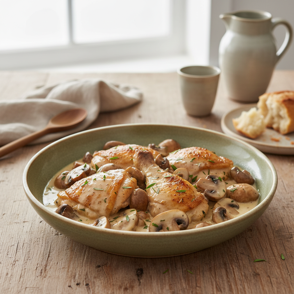 Mijoté de poulet à la crème d'estragon