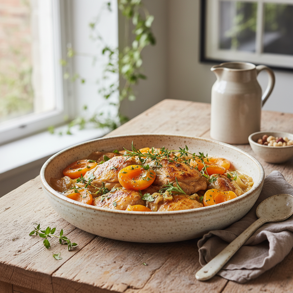 Mijoté de poulet aux abricots
