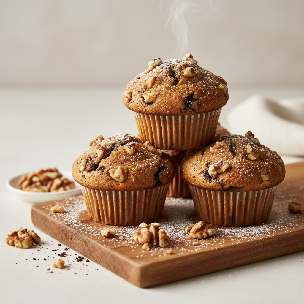 Muffins au café et noix