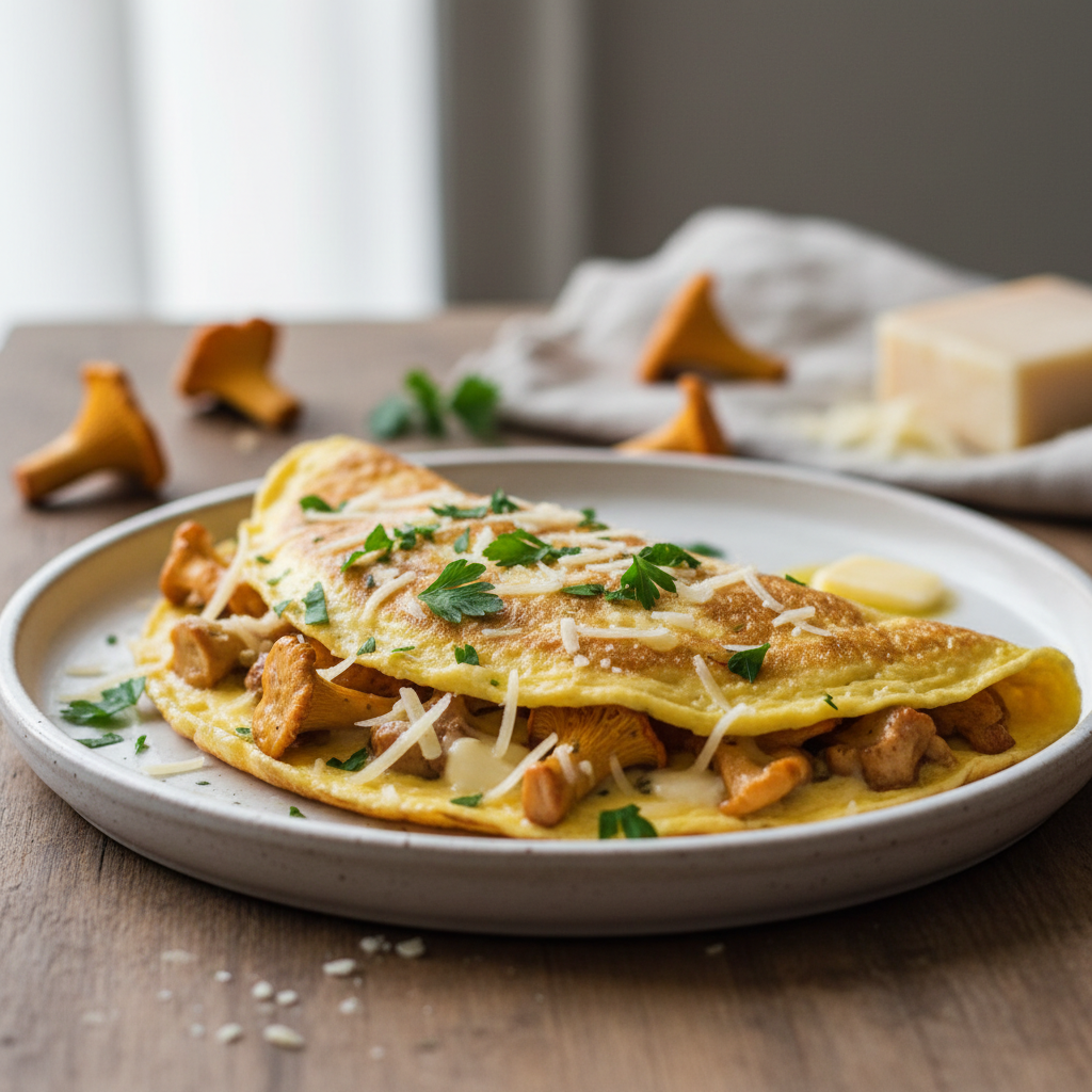 Omelette aux girolles & comté