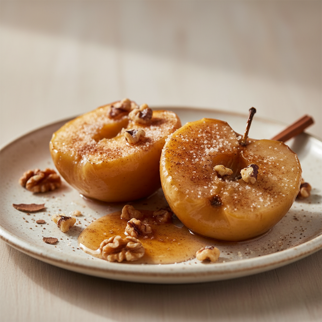 Pommes rôties à la cannelle et noix
