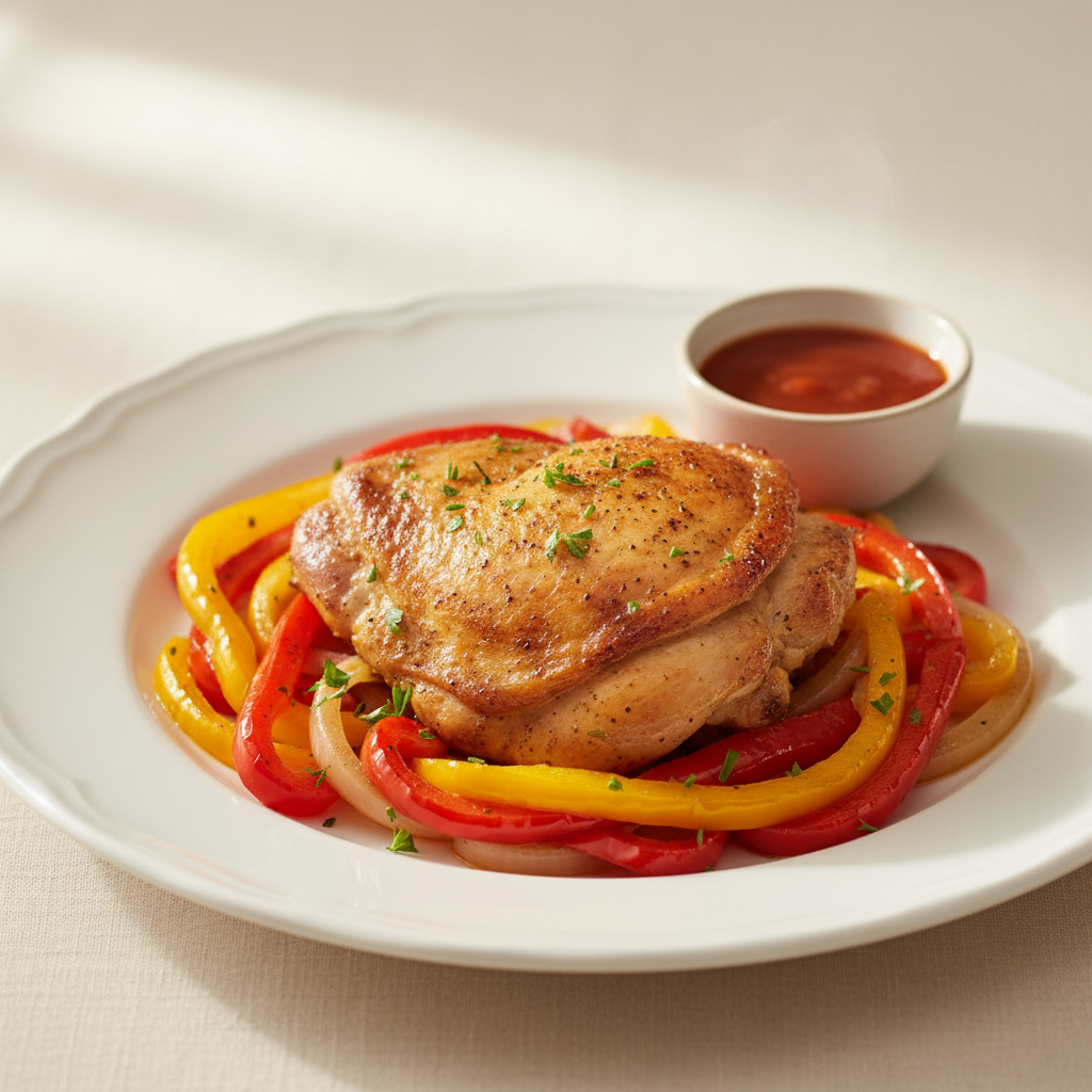 Poulet au paprika fumé et poivrons