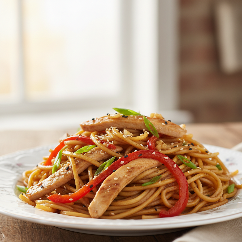 Poulet chow mein