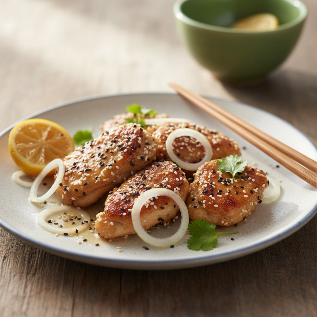 Poulet sauté au citron et graines de sésame