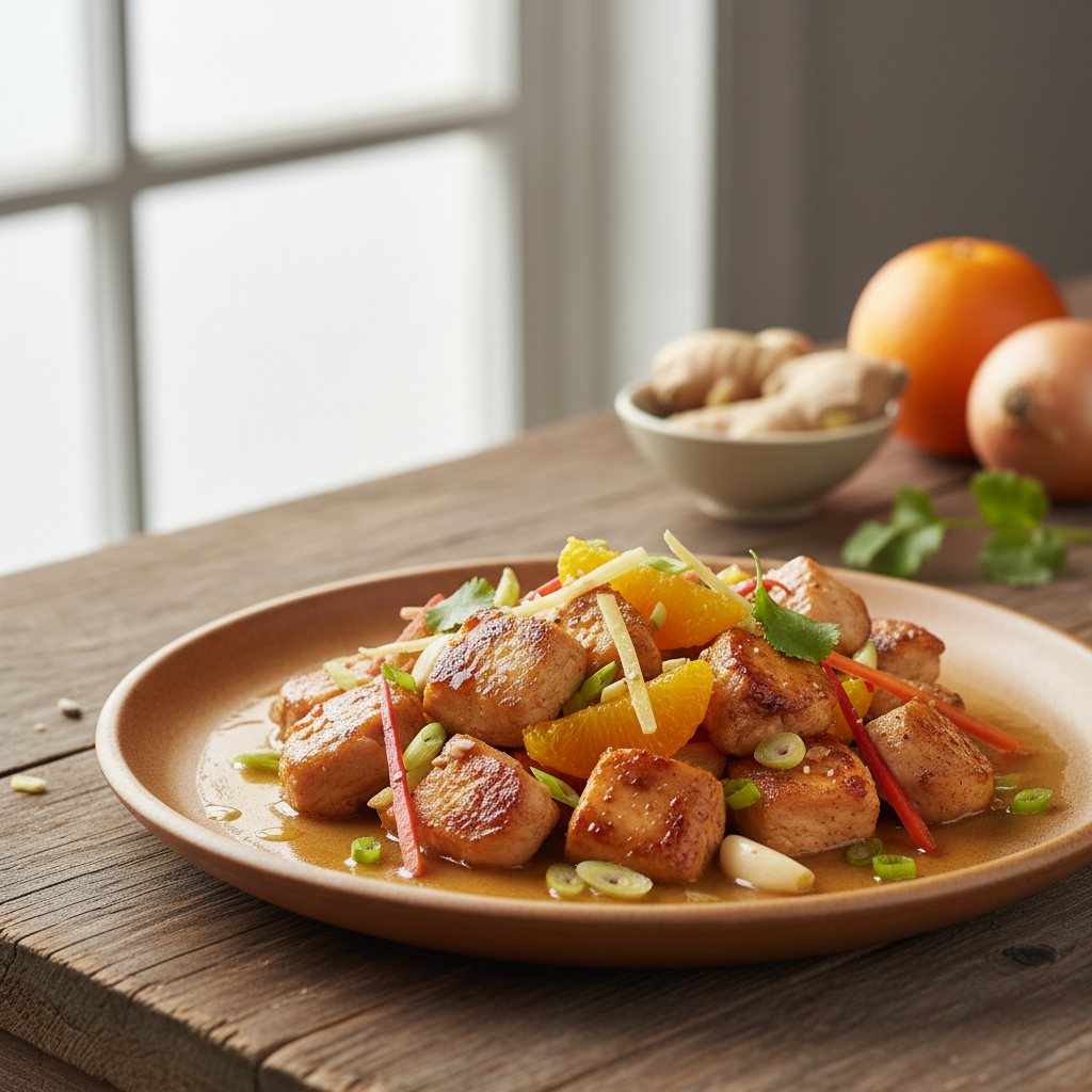 Poulet sauté au gingembre