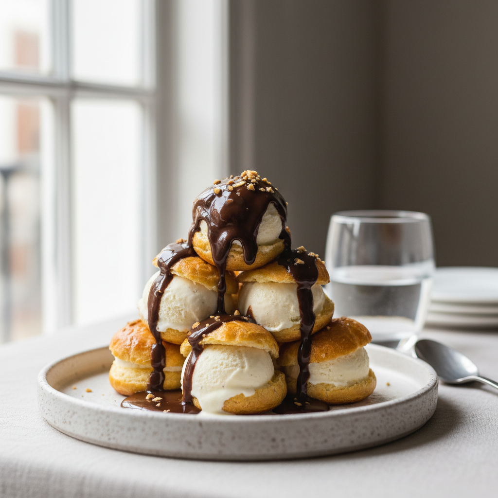Profiteroles glacées au chocolat
