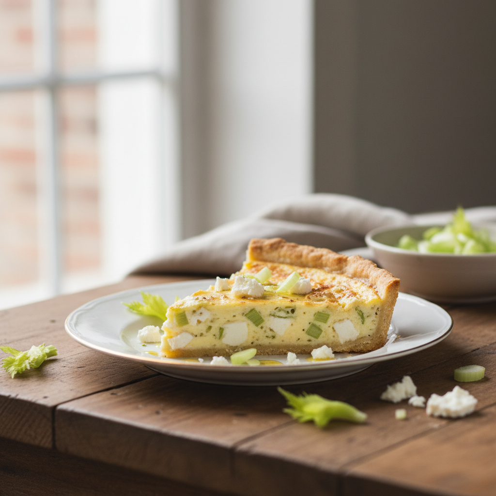 Quiche au céleri-branche & chèvre frais