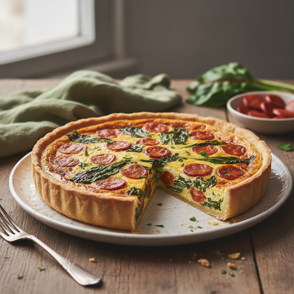 Quiche aux blettes & chorizo