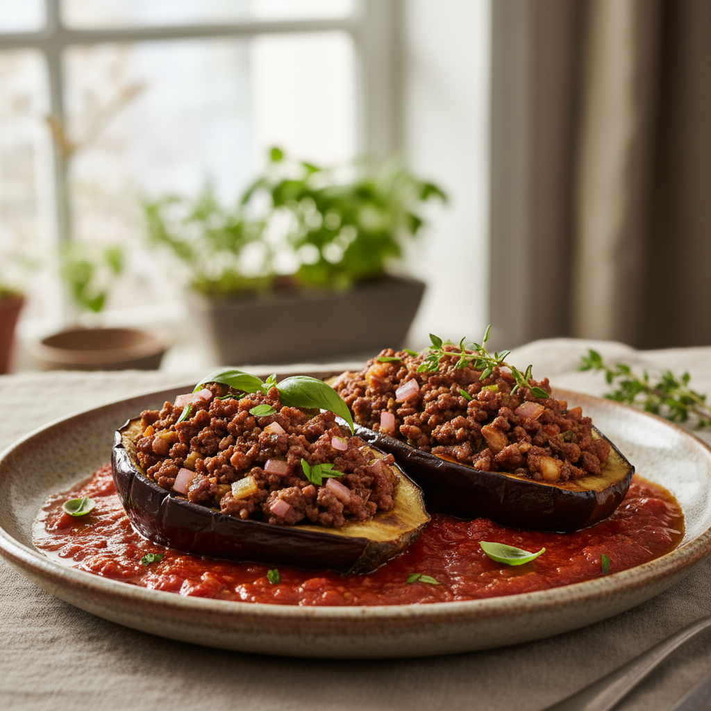 Ragoût d’aubergines farcies