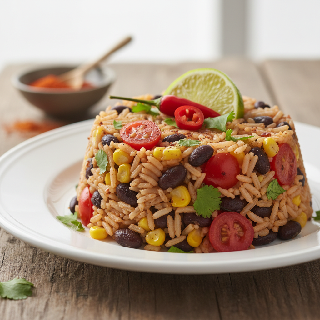 Riz à la mexicaine avec haricots noirs