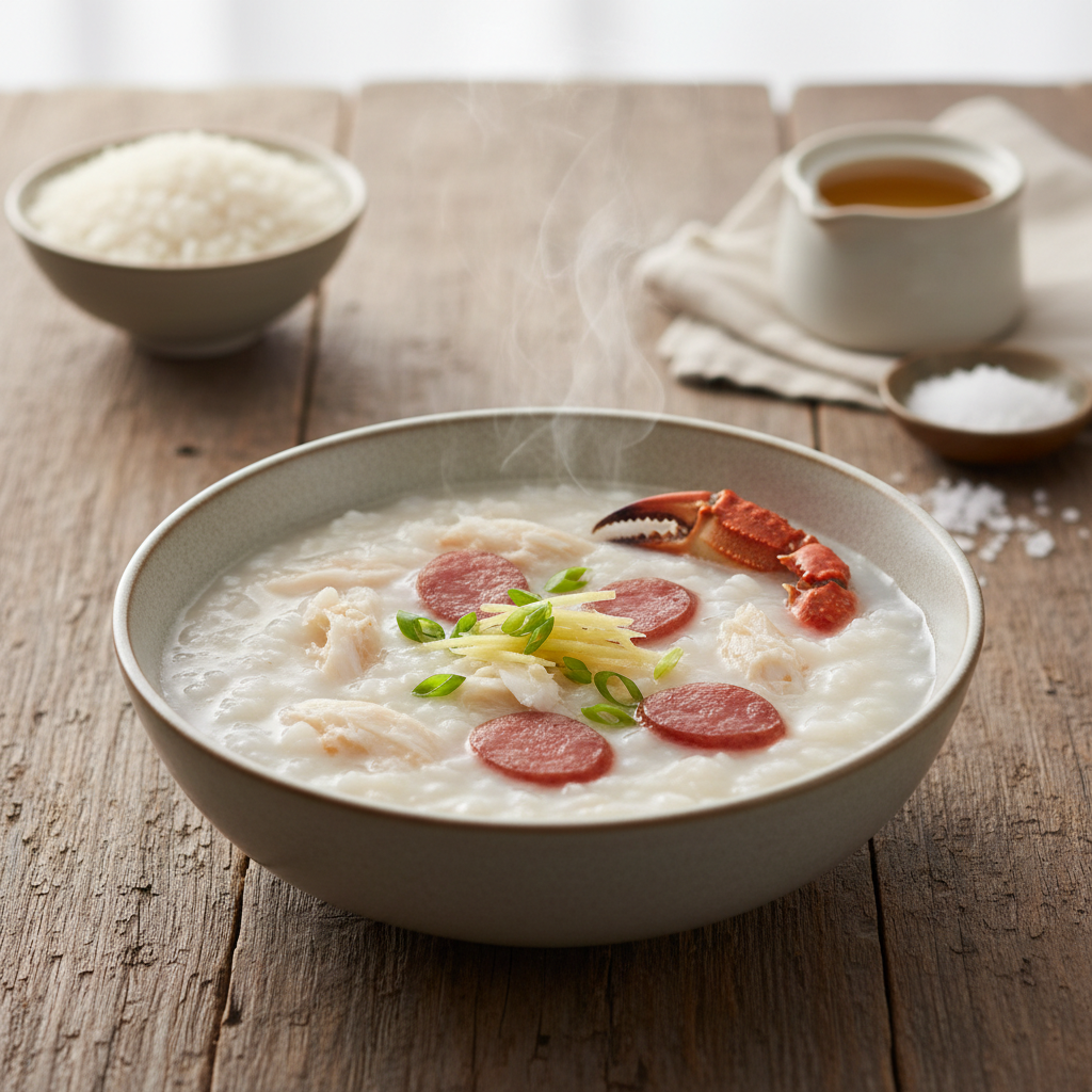 Riz congee au crabe