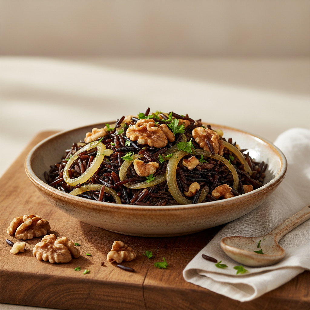 Riz sauvage aux noix