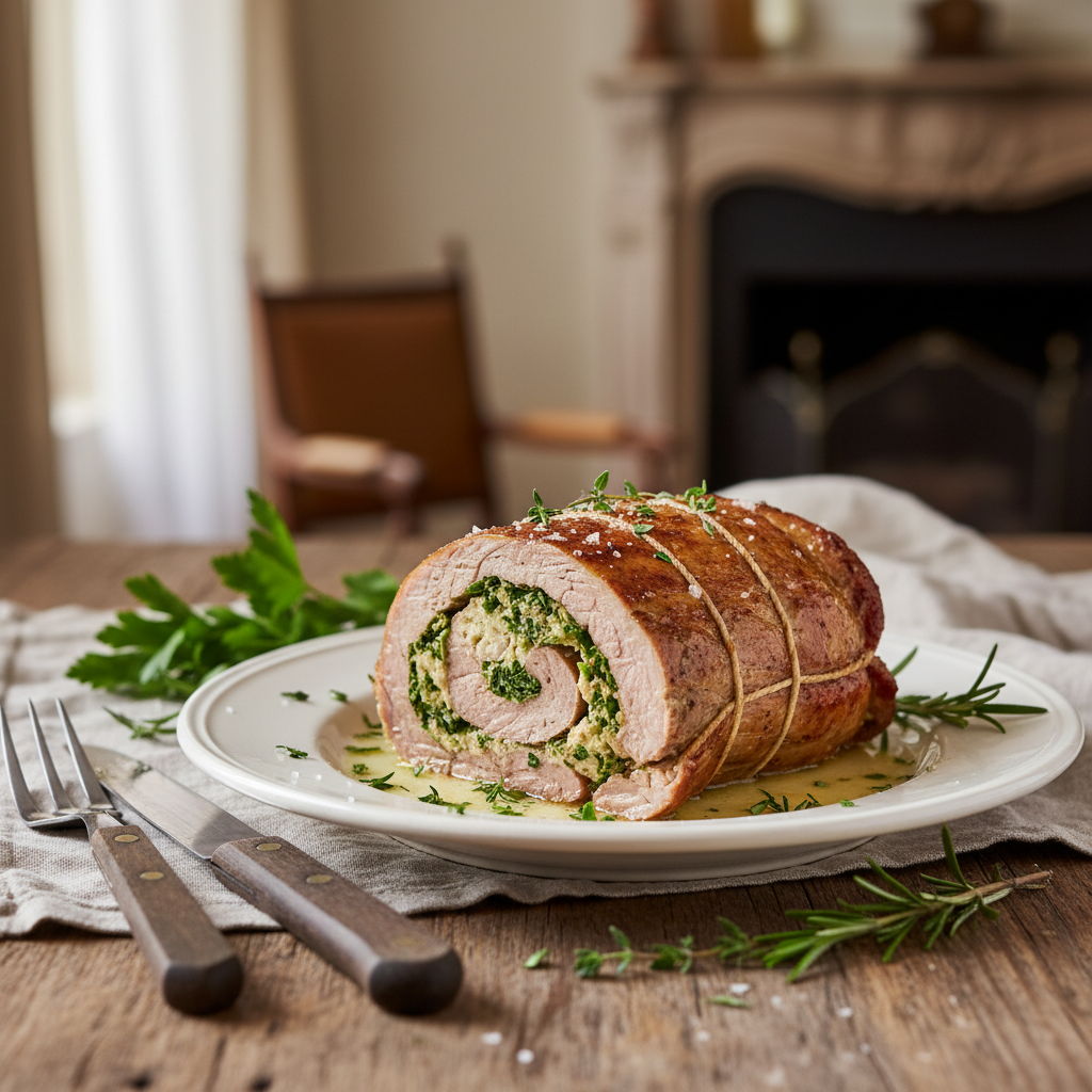 Rôti De Veau farci aux herbes