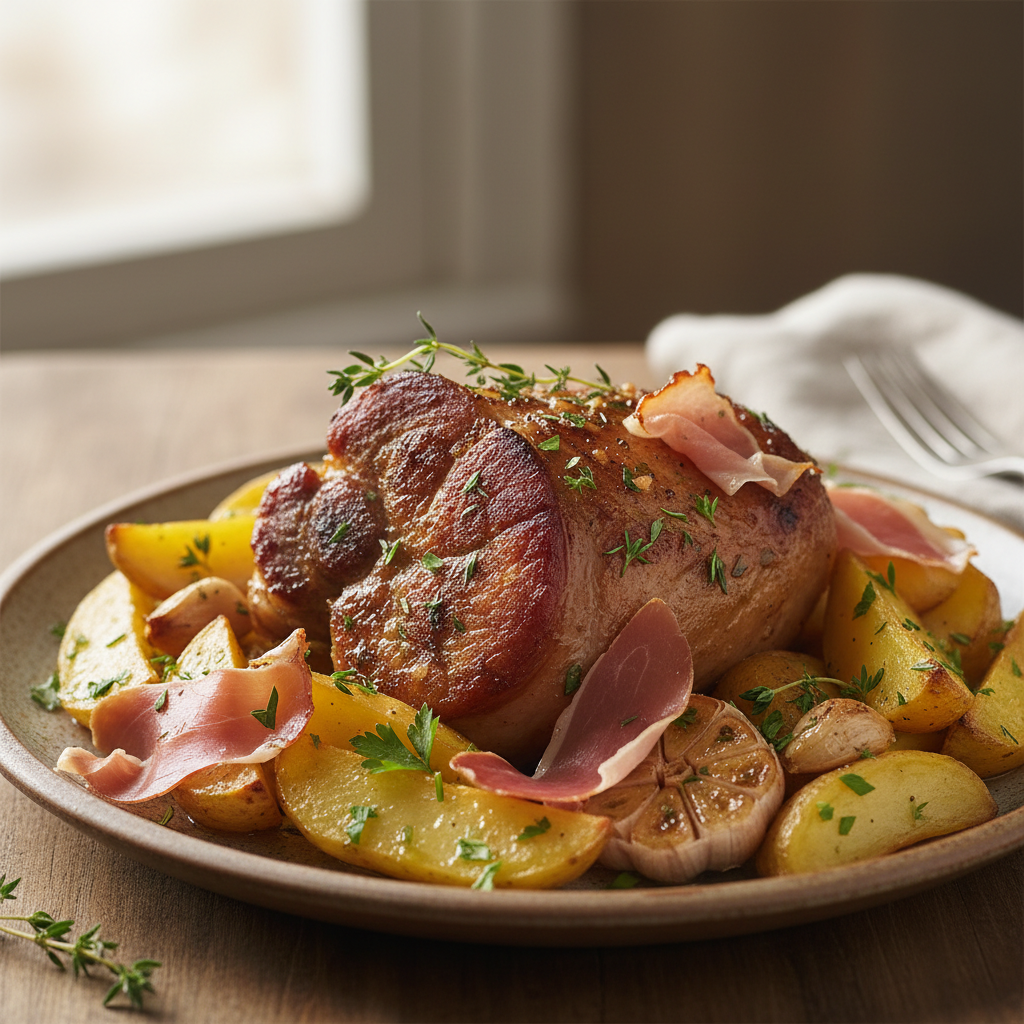 Rouelle de porc aux pommes de terre