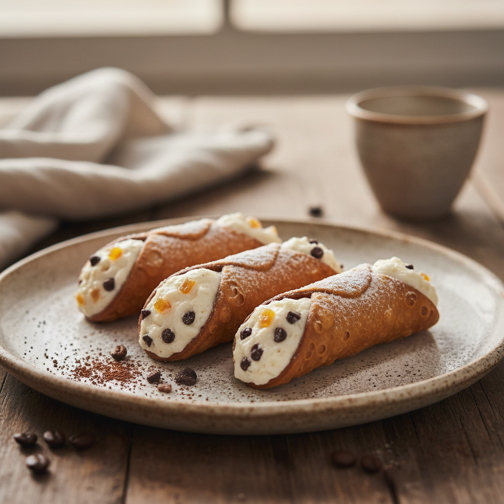 Rouleaux de pâte sucrée à la ricotta fraîche et au chocolat