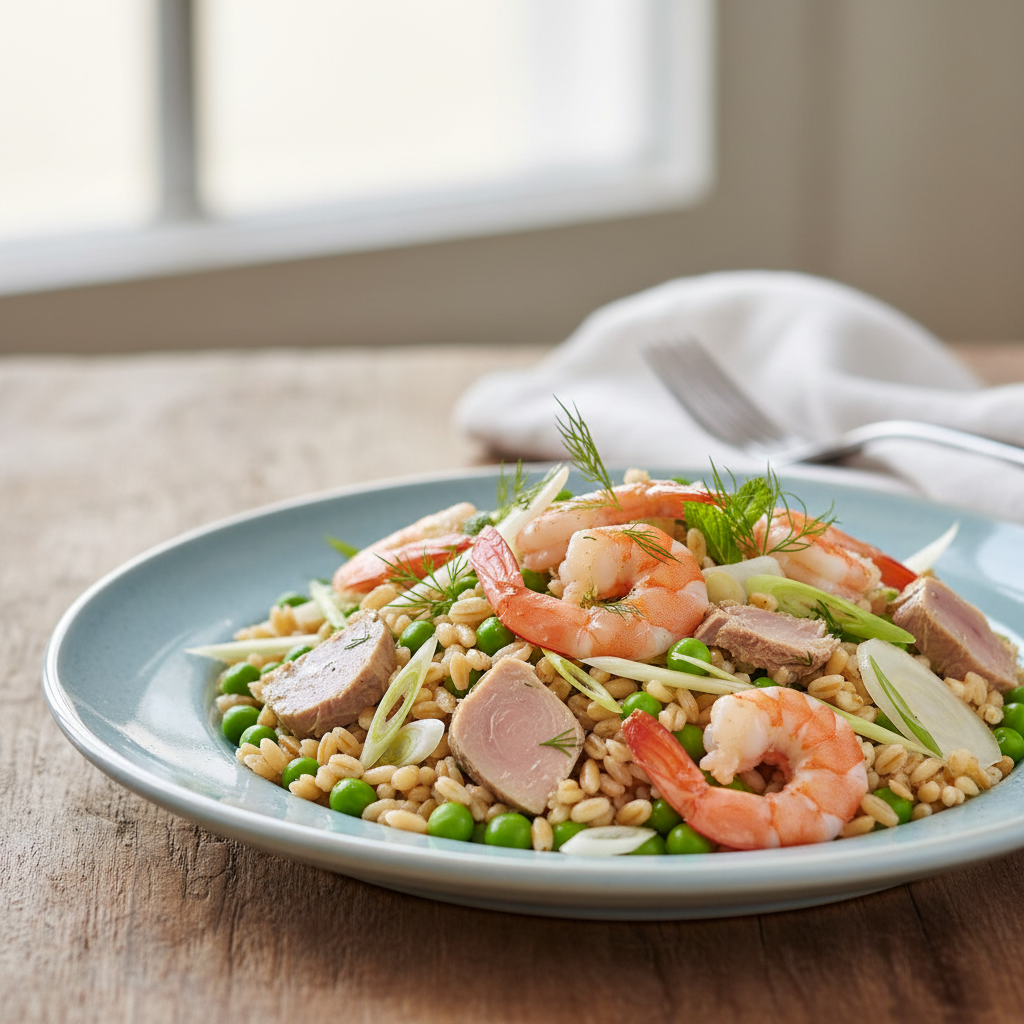 Salade croquante à l'orge et à l'épeautre