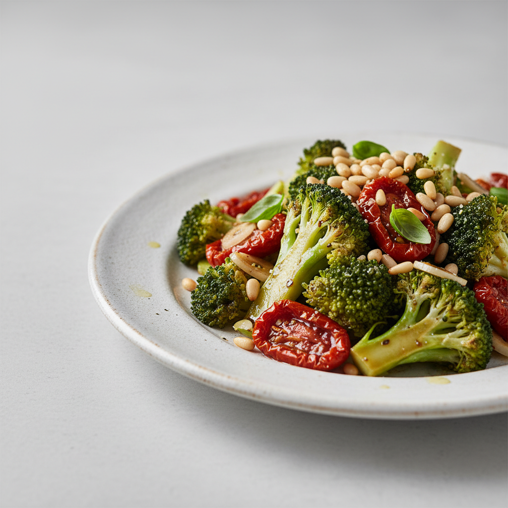 Salade tiède de brocoli et tomates séchées