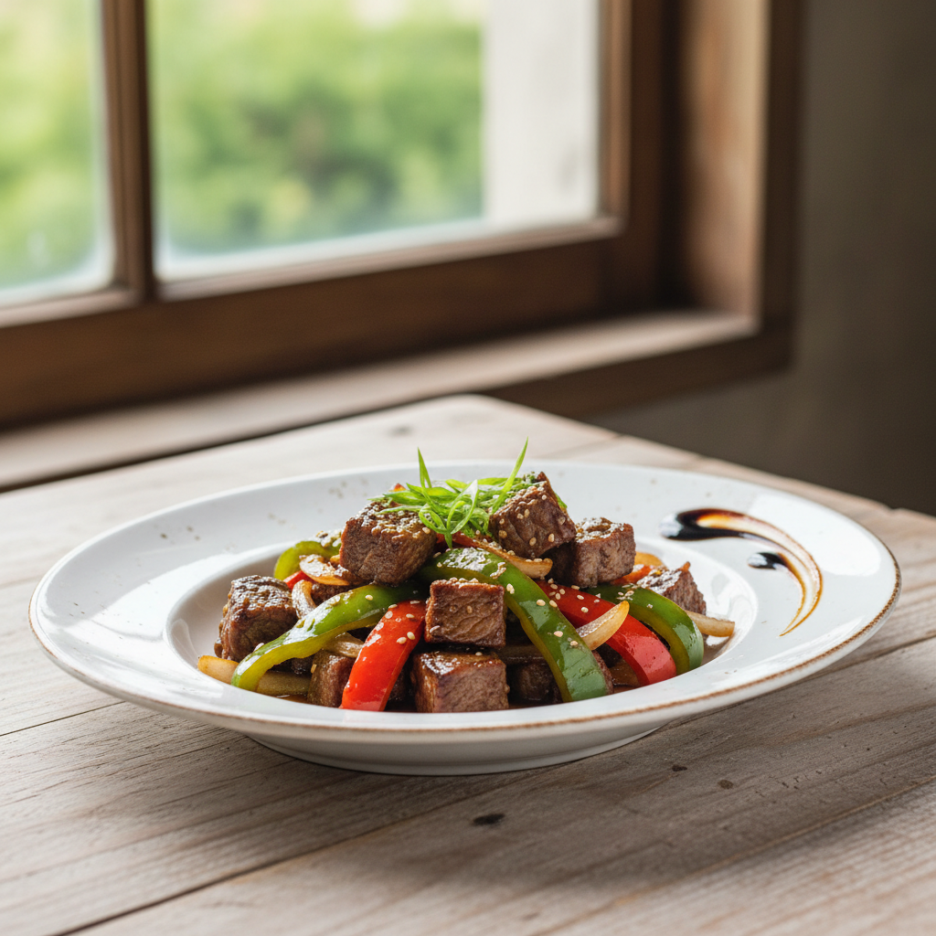 Sauté de boeuf aux gros piments